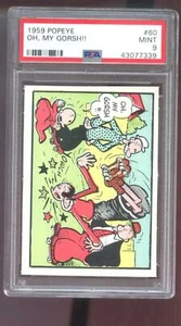 Popeye 60 1959 ¡¡Oh, mi Gorsh!! Tarjeta clasificada Olive Oyl Swee' Pea PSA 9 Ad-Trix King - Imagen 1 de 2