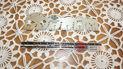Vintage Aluminum TRAUM Dressmaker Guide. 6" and Dritz sewing gauge - Image 1 of 2