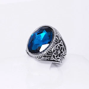 Bezaubernde Damen-Ring Edelstein blaue Topas  Edelstahl L316, 59 (18,8 mm Ø) - Bild 1 von 3