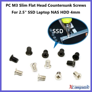 PC M3 Phillips Slim Flat Head Countersunk Screws For 2.5" SSD Laptop NAS HDD 4mm - Picture 1 of 3