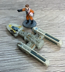 Star Wars Micro Machines Damaged Y-Wing Vintage Luke Skywalker Orange Pilot 1990 - Picture 1 of 4