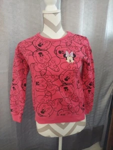 Girl's Minnie Mouse AOP  Embroidered Sweatshirt 14/16 - Picture 1 of 8