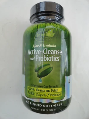 Irwin Naturals Active Cleanse & Probióticos Aloe & Triphala Detox - 60 cápsulas blandas Foto 1 de 4