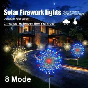 150 LED Solar Firework Lights Outdoor Waterproof Lawn Garden New Year Decor Lamp - Picture 1 of 46