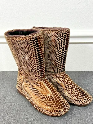 Bearpaw ботинки Viper женщин 10 свинья кожи ограниченного тиража змея печати - Изображение 1 из 4