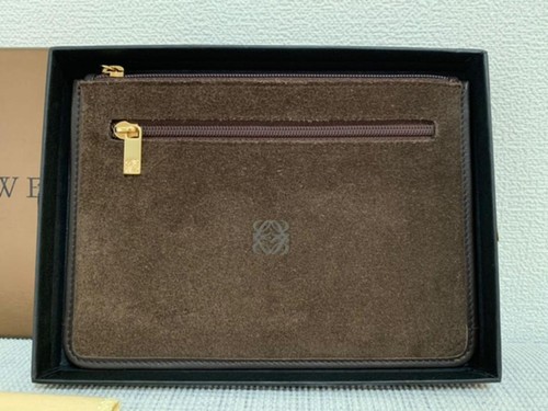 LOEWE Borsa in pelle scamosciata marrone