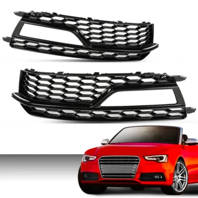 Front Bumper Fog Light Grilles Cover Trim Fit For 2013-2016 Audi A5 S-Line S5 Foto 1 de 4