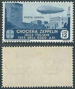 1933 EGEO POSTA AEREA ZEPPELIN 12 LIRE MH * - RC14-9 - Picture 1 of 1