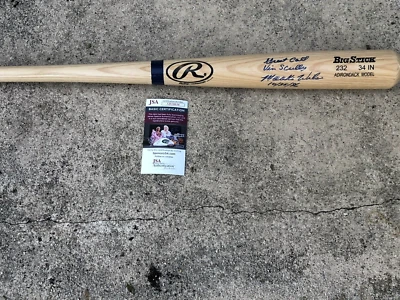 MOOKIE WILSON SIGNED BASEBALL BAT RAWLINGS GREAT CALL VIN SCULLY 10/25/86 JSA - Image 1 of 4