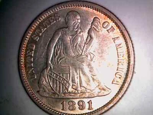 1891 Seated Liberty Dime SOLID GEM AU SUPER PQ, QUALITY MINT. SD91P - Picture 1 of 2