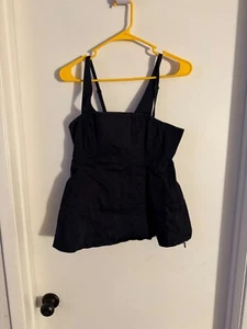 Women  “Tibi”  black sleeveless cropped zippered top. Size 6 Reg.525.00 - Picture 1 of 2