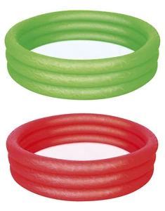 # 2x Kinderpool Ø 122 cm Planschbecken Pool Badebecken Babybecken grün + rot - Bild 1 von 7