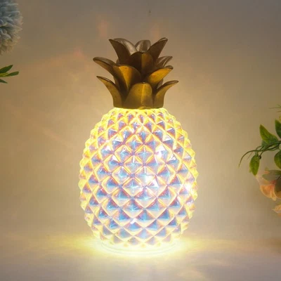 Mercury Glass Pineapple Lamp with Timer.Pineapple decortions Lights,Glass Tab... - Image 1 of 4