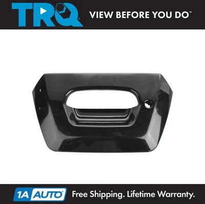 TRQ Tailgate Tail Gate Bezel Smooth Black Lock Provision for Chevy Avalanche Foto 1 de 2