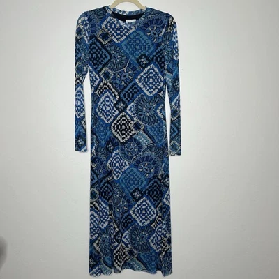 Nuevo con etiquetas Vestido Midi Jade Johnny Was Loila Azul Estampado Mosaico Talla Pequeña Foto 1 de 4