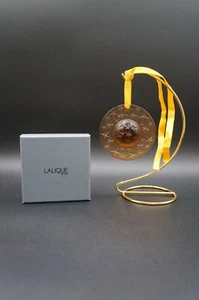 Lalique Amber STAR Noel Christmas Ornament 1995 France Crystal With Original Box - Picture 1 of 9