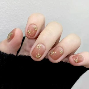 24pcs Press on Nail Glitters False Nail on Nail with Floral Designs - Picture 1 of 8