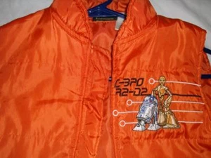 C-3PO R2-D2 Droids Star Wars Sleeveless Jacket Windbreaker Boy's Small 4-5 used - Picture 1 of 3