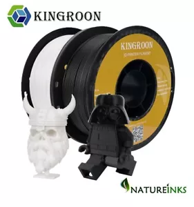 Carrete de impresora 3D de filamento PLA Kingroon negro 1 kg + blanco 1,75 mm ± 0,03 2 kg - Imagen 1 de 8