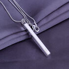 2pcs 925sterling Silver Jewelry Smooth Bar Pendant Men's Women's Necklace Yp222