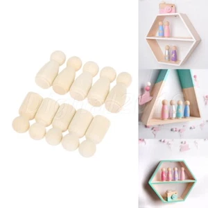 25/50Pcs Natural Wood Peg Dolls Male Female 35mm-65mm Crafts DIY Room Decor - Picture 1 of 16