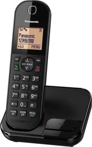 Téléphone numérique sans fil Panasonic avec bloqueur d'appels nuisibles et haut-parleur noir - Photo 1/5