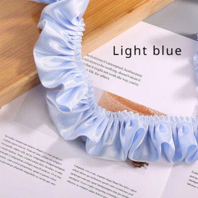 2 Meters Satin Trim Pleated Ruffle Frill Double Layered Ribbon Sewing Craft - Image 1 of 4