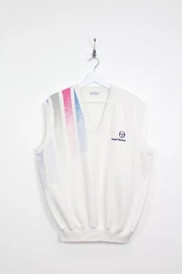 SERGIO TACCHINI 90'S VINTAGE SAMPRAS TENNIS SLEEVELESS SWEATSHIRT,SIZE:LARGE - Picture 1 of 4