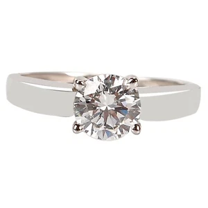 2.00Ct D/VVS1 Round Shape Solitaire Women's Ring In Solid 14KT White Gold - Picture 1 of 10