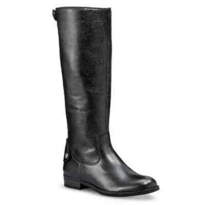 Merona Women's Erin Black Leather Riding Boots Extended Calf - Изображение 1 из 3