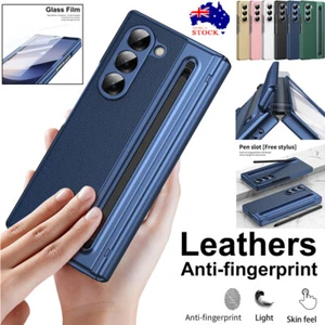 For Samsung Galaxy Z Fold 7 6 5 4 5G Case Leather Wallet Cover With Stylus Slot - Picture 1 of 71