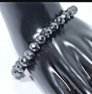 igl Certified AAA Cut for Men-Women Black Diamond Bracelet 8 inch 5mm 925 Silver - Picture 1 of 7