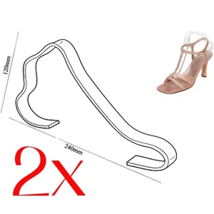 2 x NEW ACRYLIC SANDAL STRAP SUPPORT SHOE SHAPER POS SHOE RETAIL DISPLAY 24cm - Picture 1 of 3