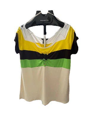 Rocawear Women’s Shirt Brown/Green/Yellow/Beige SZ 2X New - Image 1 of 4