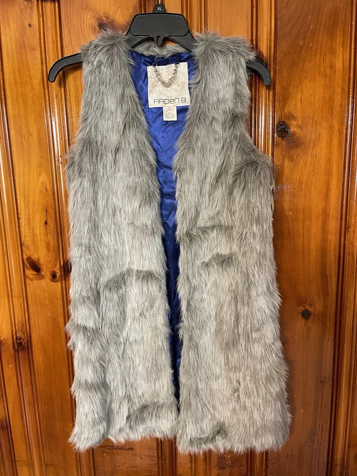 Arden B, мех туника жилет, цвет серый, размер XS очень милый - Изображение 1 из 4