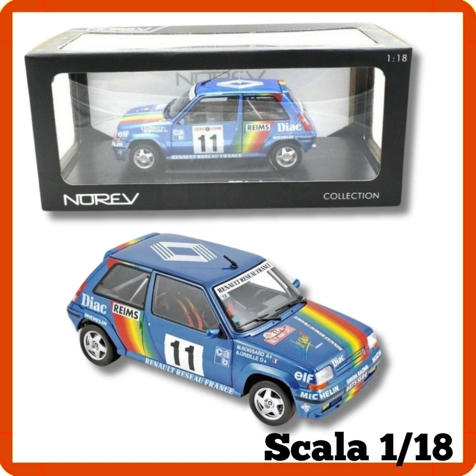 Modellino auto statico modellini scala 1/18 RENAULT 5 GT TURBO RALLY 1990 Norev - Immagine 1 di 3