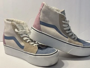 VANS Sk8-Hi Tapered Platform Multi Sherpa Suede Women Size 10- Men Size 8.5 - Picture 1 of 11