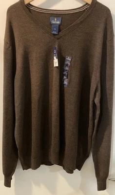 Nuevo con etiquetas Suéter Stafford Marrón Chocolate 2x (XXL) Hombres Lana Merino Extra Fina Foto 1 de 4