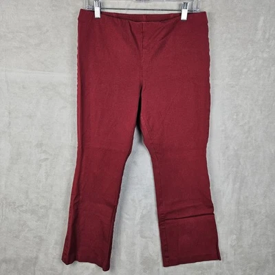 Pantalones elásticos J. Jill para mujer talla 10 rojos corte bota mezcla algodón Foto 1 de 4