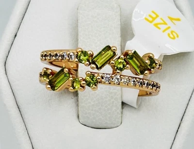 Anillo Retro Bomb Party RBP6372 Agosto 2023 Laboratorio Peridoto Chapado en Oro Rosa Talla 7 Foto 1 de 4