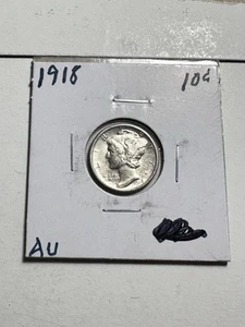 1918 mercury dime- AU- Sharp! - Picture 1 of 7