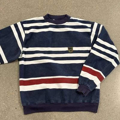 复古 90 年代结构多条纹运动衫 RWB 完好尺寸 M — 第 1/4 张图片