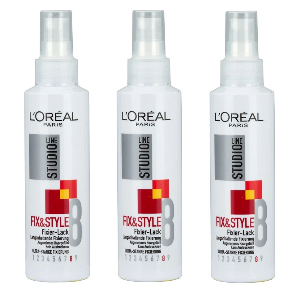 3x 150ml Loreal Paris Studio Line Fix & Style Fixier Lack Ultra-Starke Fixierung - Bild 1 von 1