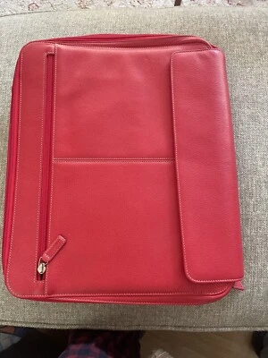 Levenger Red Leather Computer Bag/Laptop Case - Image 1 of 2