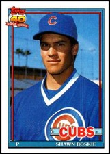 1991 Topps #254 Shawn Boskie Baseball Chicago Cubs 