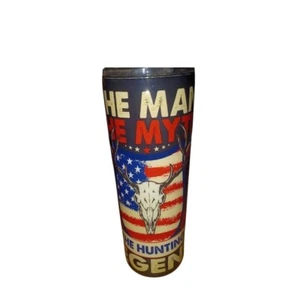 Patriotischer Becher 20 Unzen US Flagge Totenkopf Design Neu - Bild 1 von 5