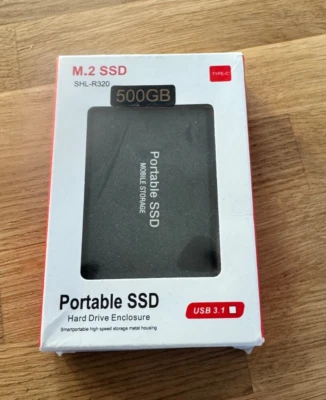 External Portable SSD Hard Drive USB3.1 Mini Portable 512GB m.2 Apple connecters - Image 1 of 4