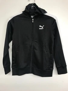 Youth Puma Sports Hoodie Full Zip Track Jacket  Black/ White   Size 7 - Picture 1 of 5
