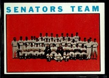 1963 TOPPS BASEBALL WASHINGTON SENATORS TEAM CARD TC PHOTO #343 EX-MT
