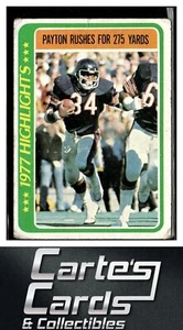 Walter Payton 1978 Topps #3 Chicago Bears Hall of Fame Highlights tercer año - Imagen 1 de 2